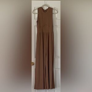 Chic Sleeveless Tan/Brown  Jumpsuit
